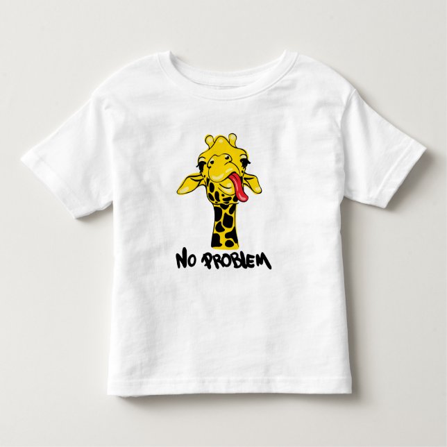Camiseta Infantil Girafa Não-Chalante: Sem Problemas Atitude (Frente)