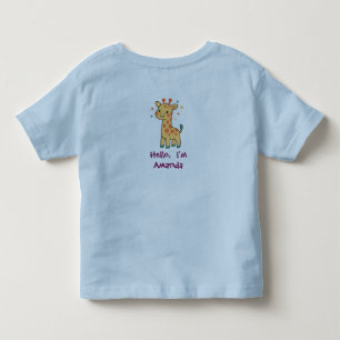 Camiseta Infantil Girafa Pequena Risada Design Personalizado Animal