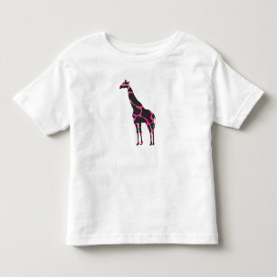 Camiseta Infantil Giraffe Hot Pink e Black Silhout