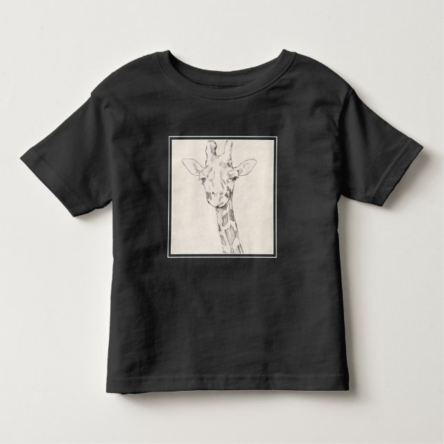 Camiseta Infantil Giraffe Portrait | Esboço (Frente)