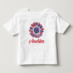 Camiseta Infantil Girassol Patriótico Americano