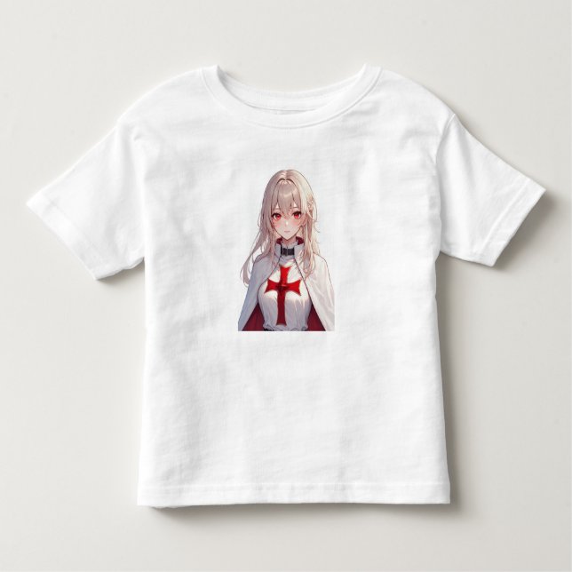 Camiseta Infantil Girl Templar Knight Crusader Toddler Tee Shirt (Frente)