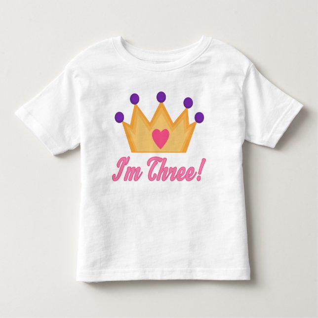 Camiseta Infantil Girls aniversário de 3 anos (Frente)