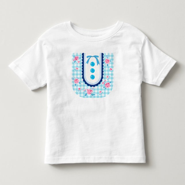 Camiseta Infantil Girly gingham check pattern with cute ribbon (Frente)
