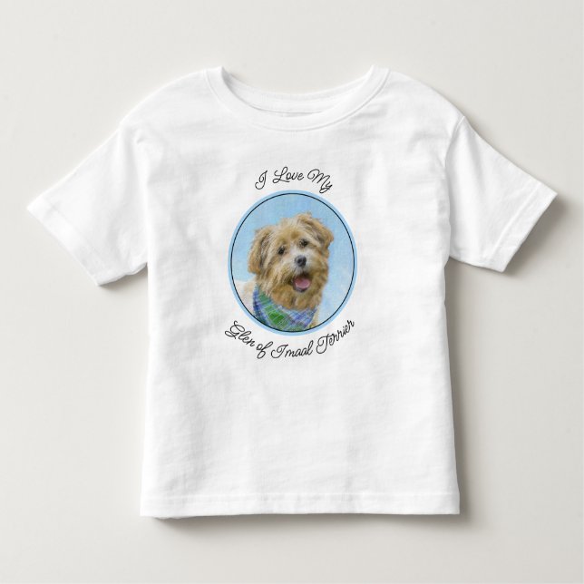 Camiseta Infantil Glen of Imaal Terrier Painting - Arte Original de  (Frente)