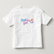 Camiseta Infantil Glitter Birthday Girl 5
