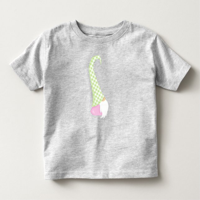Camiseta Infantil Gnomo Bonito, Gnomo Jardim, Gnomo Pequeno, Chapéu, (Frente)