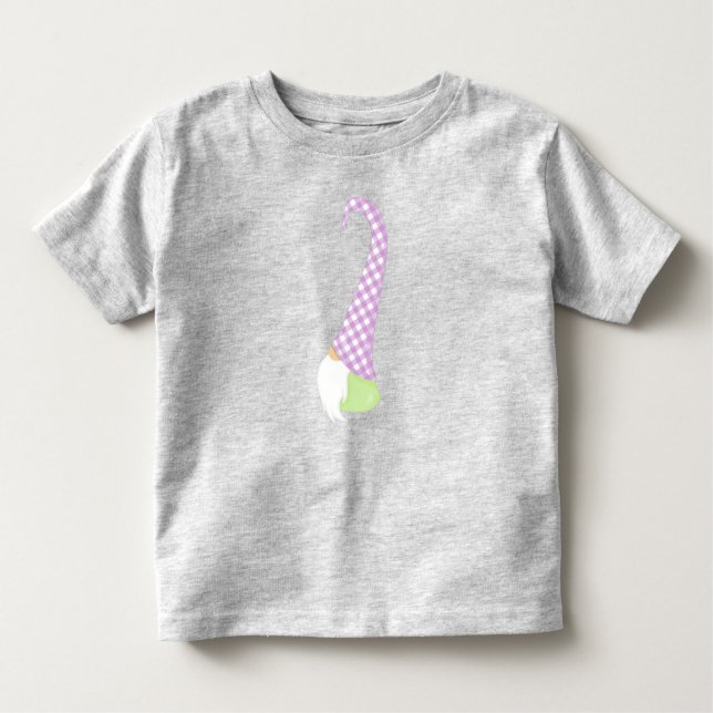 Camiseta Infantil Gnomo Bonito, Gnomo Pequeno, Gnomo Jardim, Chapéu, (Frente)
