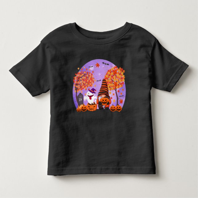 Camiseta Infantil Gnomo De Halloween E T-shirt Ghost Toddler (Frente)