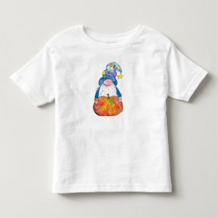 Camiseta Infantil Gnomo de outono caprichoso e fofo com abóbora
