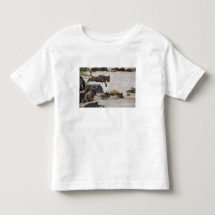 Camiseta Infantil Gnús saltando para o rio Mara