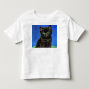 Camiseta Infantil Gogh Style Black Kitten