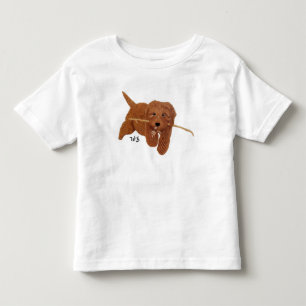 Camiseta Infantil Goldie Golden Doodle Branco
