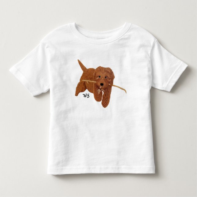 Camiseta Infantil Goldie Golden Doodle White (Frente)