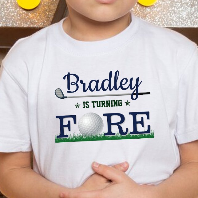 Camiseta Infantil Golf Fore 4º Aniversário (Criador carregado)