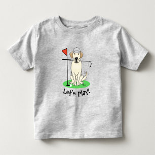 Camiseta Infantil Golf Golfing Yellow Lab Labrador Retriever Dog