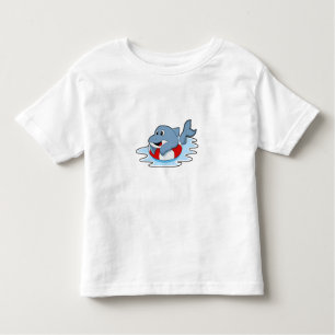 Camiseta Infantil Golfinho a Nadar com anel de Natação.PNG