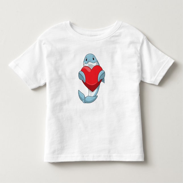 Camiseta Infantil Golfinho com Coração (Frente)