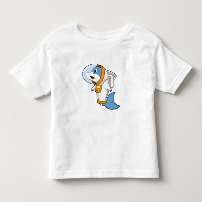 Camiseta Infantil Golfinho como astronauta com fantasia (Frente)