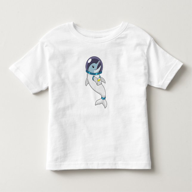 Camiseta Infantil Golfinho como astronauta na fantasia (Frente)