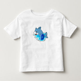 Camiseta Infantil Golfinho Nadando com Letra