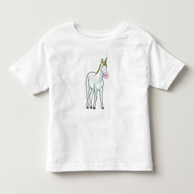 Camiseta Infantil Goma-bolha do Unicorn (Frente)