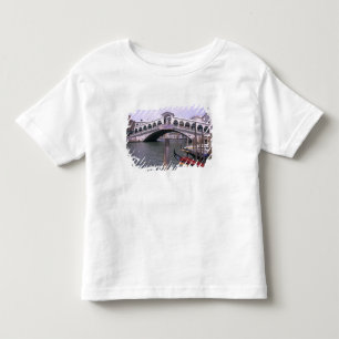 Camiseta Infantil Gôndolas e turistas perto da Ponte de Rialto