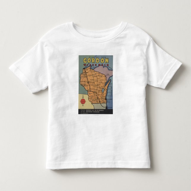 Camiseta Infantil Gordon, Wisconsin - grandes cenas da letra (Frente)