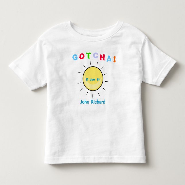 Camiseta Infantil Gotcha dia - design da adopção (Frente)