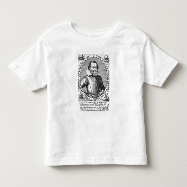 Camiseta Infantil Governador do capitão John Smith ø de Virgínia (Frente)