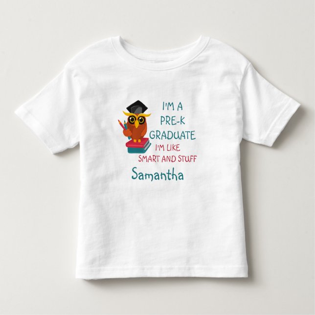 Camiseta Infantil Graduado Personalizado Pré-Escola 2022 Coruja Dive (Frente)
