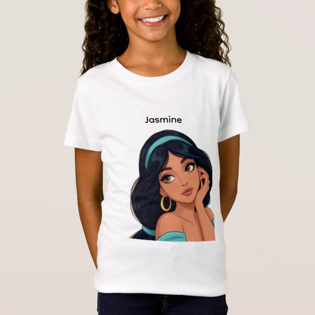 Camiseta Infantil Gráfica da Princesa Jasmine da D (Frente)