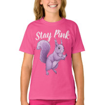 Camiseta Infantil Gráfica de Esquilo Lavanda Cor-d