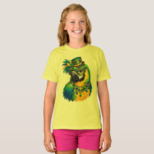 Camiseta Infantil Gráfica de Papagaio de Carnaval