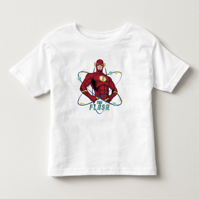 Camiseta Infantil Gráfico Atômico Flash de Cartoon (Frente)