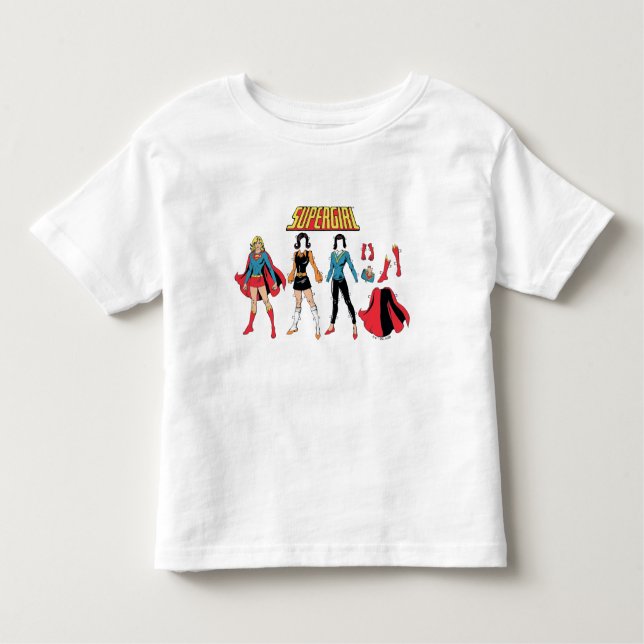 Camiseta Infantil Gráfico de Boneca de Papel Supergirl (Frente)