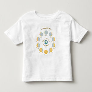 Camiseta Infantil Gráfico de Fases Lunares Famosos da Lua de Queijo