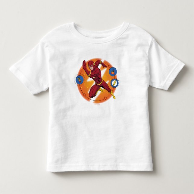 Camiseta Infantil Gráfico de Laboratório Flash de Cartoon em Execuçã (Frente)