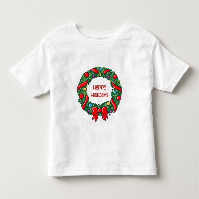 Camiseta Infantil Gráfico de Recife de Trigo Feliz Feriado Gelado (Frente)