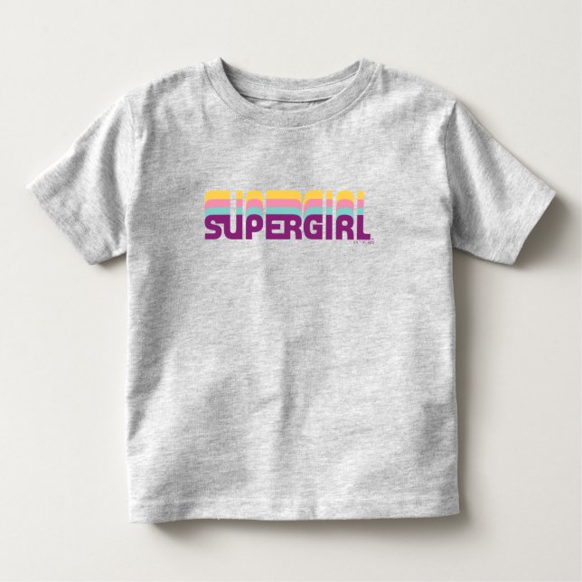 Camiseta Infantil Gráfico de Supergirl Retro Colorshift (Frente)
