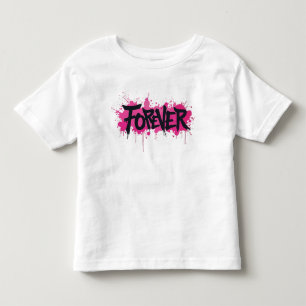 Camiseta Infantil Grafite rosa quente "FOREVER"
