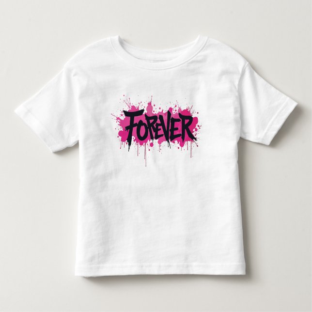 Camiseta Infantil Grafite rosa quente "FOREVER" (Frente)