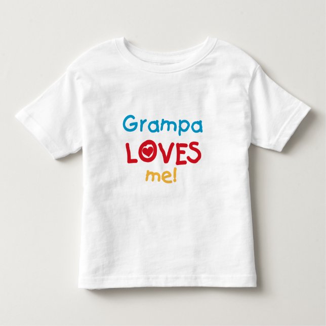 Camiseta Infantil Grampa me ama T-shirts e presentes (Frente)