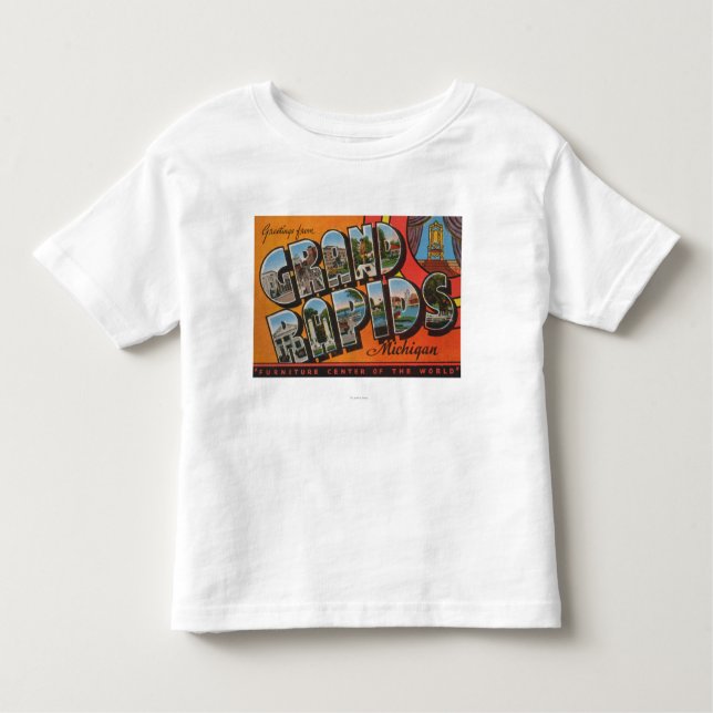 Camiseta Infantil Grand Rapids, Michigan - grandes cenas da letra (Frente)