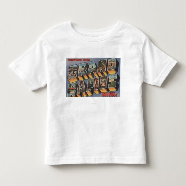 Camiseta Infantil Grand Rapids, Minnesota - grandes cenas da letra (Frente)