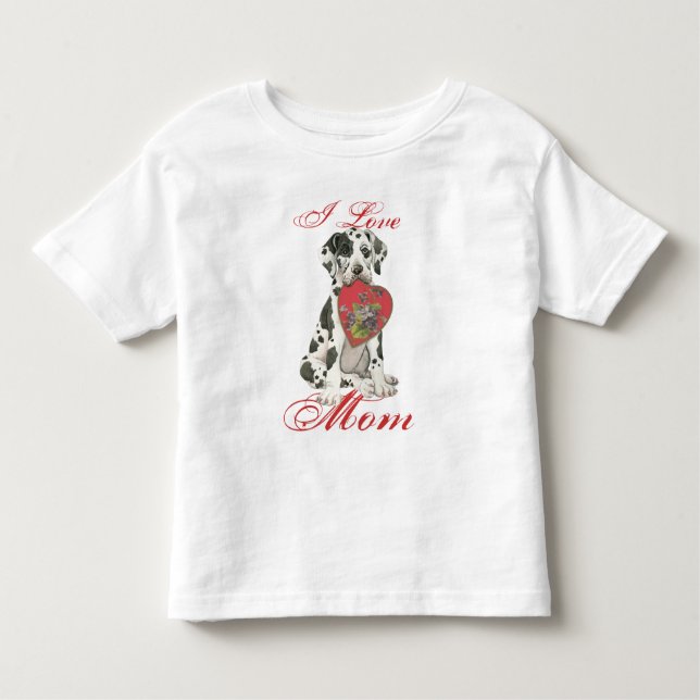 Camiseta Infantil Grande Dane Heart Mãe (Frente)