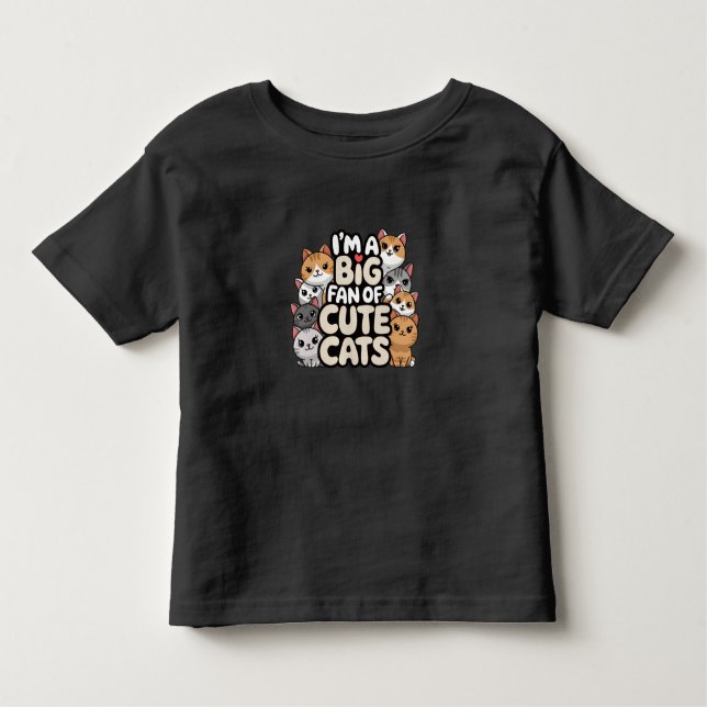 Camiseta Infantil Grande fã de gatos bonitos (Frente)