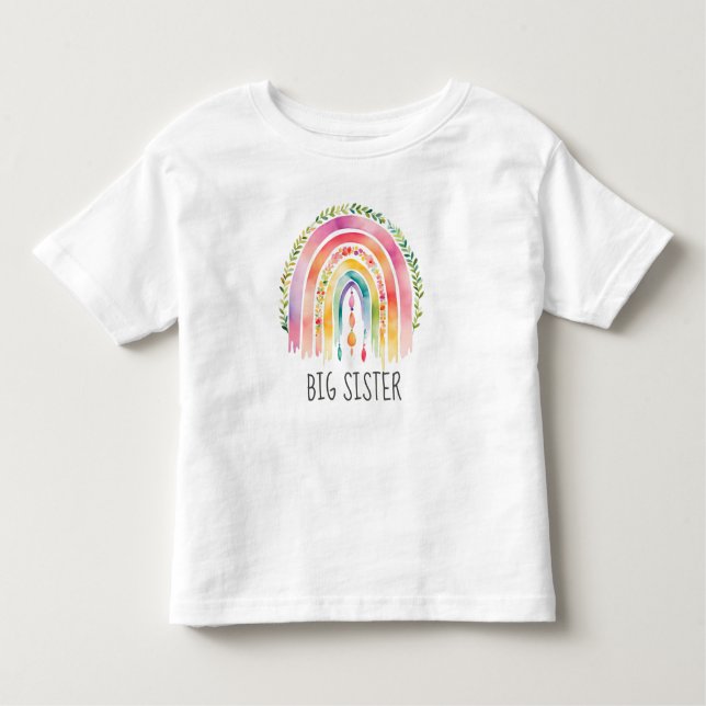 Camiseta Infantil Grande Irmã Arco-Íris combinando roupa (Frente)
