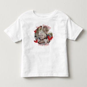Camiseta Infantil Grande Irmã Irmãos Foto Coração Fofo