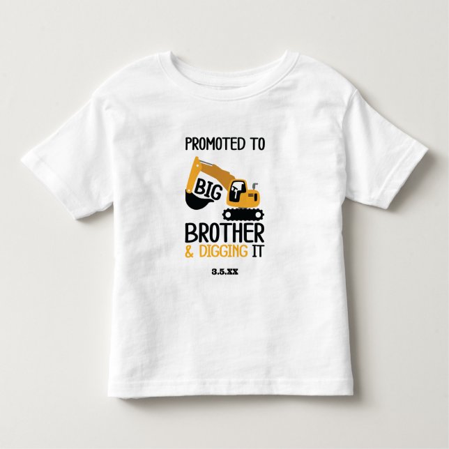 Camiseta Infantil Grande Irmão Da Construção Escavando Kid (Frente)